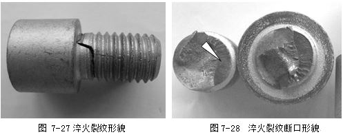 淬火裂紋形貌，淬火裂紋斷口形貌